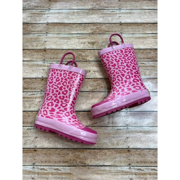 Western Chief Pink Leopard Rainboots 8 - Picture 1 of 9